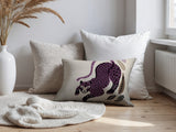 Gino Leopard Reversible Indoor/Outdoor Lumbar Pillow in Purple - Size 25x18
