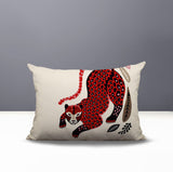 Gino Leopard Reversible Indoor/Outdoor Lumbar Pillow in Red - Size 25x18