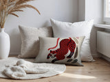 Gino Leopard Reversible Indoor/Outdoor Lumbar Pillow in Red - Size 25x18