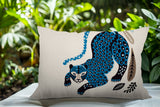 Gino Leopard Reversible Indoor/Outdoor Lumbar Pillow in Turquoise - Size 25x18