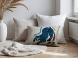Gino Leopard Reversible Indoor/Outdoor Lumbar Pillow in Turquoise - Size 25x18