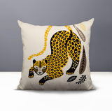 Gino Leopard Reversible Indoor/Outdoor Square Pillow in Yellow - Size 20x20