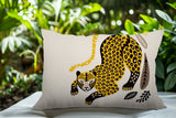 Gino Leopard Reversible Indoor/Outdoor Lumbar Pillow in Yellow - Size 25x18