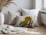 Gino Leopard Reversible Indoor/Outdoor Lumbar Pillow in Yellow - Size 25x18