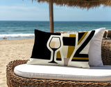 Winefield Wine Bottle Lumbar Indoor/Outdoor Throw Pillow