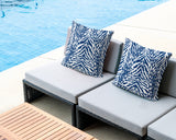 Gorgi Zebra Print Indoor/Outdoor Reversible Square Pillow
