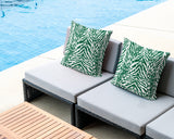 Gorgi Zebra Print Indoor/Outdoor Reversible Square Pillow