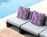 Gorgi Zebra Print Indoor/Outdoor Reversible Square Pillow