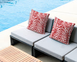 Gorgi Zebra Print Indoor/Outdoor Reversible Square Pillow