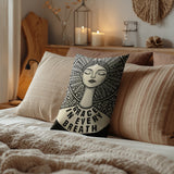 Grace Faux Linen Lumber Pillow in Beige; Black - Size 14x20