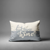 Stevenson But First Lumbar Indoor/Outdoor Throw Pillow