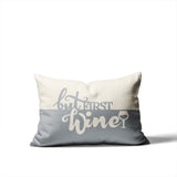 Stevenson But First Lumbar Indoor/Outdoor Throw Pillow