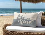 Stevenson But First Lumbar Indoor/Outdoor Throw Pillow