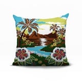 Kekoa Tropical Island Reversible Indoor/Outdoor Square Pillow