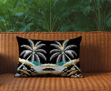 Groove Palm Reversible Indoor/Outdoor Rectangular Pillow