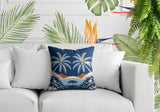 Groove Palm Reversible Indoor/Outdoor Square Pillow