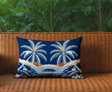 Groove Palm Reversible Indoor/Outdoor Rectangular Pillow