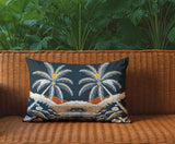 Groove Palm Reversible Indoor/Outdoor Rectangular Pillow