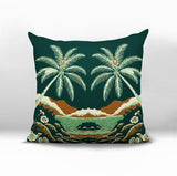 Groove Palm Reversible Indoor/Outdoor Square Pillow