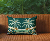 Groove Palm Reversible Indoor/Outdoor Rectangular Pillow