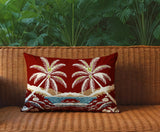 Groove Palm Reversible Indoor/Outdoor Rectangular Pillow
