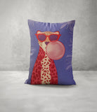 Foxy Leopard Faux Linen Lumber Pillow