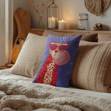 Foxy Leopard Faux Linen Lumber Pillow