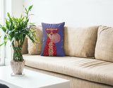 Foxy Leopard Faux Linen Lumber Pillow