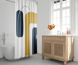 Hagan Geometric Shower Curtain in Yellow