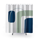 Hagan Geometric Shower Curtain in Moss