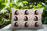 Hansa Leopard Reversible Indoor/Outdoor Lumbar Pillow in Red - Size 25x18