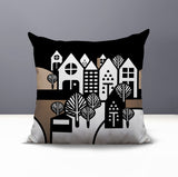 Hansen Cozy Houses Reversible Indoor/Outdoor Square Pillow