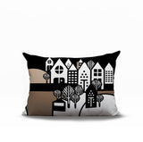 Hansen Cozy Houses Reversible Indoor/Outdoor Rectangle Pillow