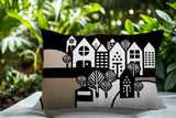 Hansen Cozy Houses Reversible Indoor/Outdoor Rectangle Pillow