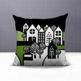 Hansen Cozy Houses Reversible Indoor/Outdoor Square Pillow