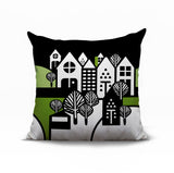Hansen Cozy Houses Reversible Indoor/Outdoor Square Pillow