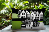 Hansen Cozy Houses Reversible Indoor/Outdoor Rectangle Pillow