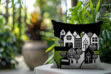 Hansen Cozy Houses Reversible Indoor/Outdoor Square Pillow