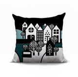 Hansen Cozy Houses Reversible Indoor/Outdoor Square Pillow