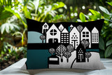 Hansen Cozy Houses Reversible Indoor/Outdoor Rectangle Pillow