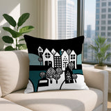 Hansen Cozy Houses Reversible Indoor/Outdoor Square Pillow
