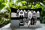 Hansen Cozy Houses Reversible Indoor/Outdoor Rectangle Pillow