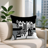Hansen Cozy Houses Reversible Indoor/Outdoor Rectangle Pillow