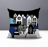 Hansen Cozy Houses Reversible Indoor/Outdoor Square Pillow