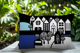 Hansen Cozy Houses Reversible Indoor/Outdoor Rectangle Pillow