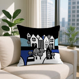 Hansen Cozy Houses Reversible Indoor/Outdoor Square Pillow