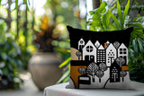 Hansen Cozy Houses Reversible Indoor/Outdoor Square Pillow