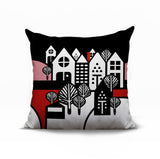 Hansen Cozy Houses Reversible Indoor/Outdoor Square Pillow