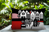 Hansen Cozy Houses Reversible Indoor/Outdoor Rectangle Pillow
