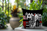 Hansen Cozy Houses Reversible Indoor/Outdoor Square Pillow